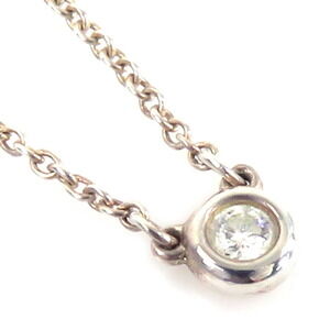 Tiffany Co Elsa Peretti By the Yard Necklace Single Diamond Silver